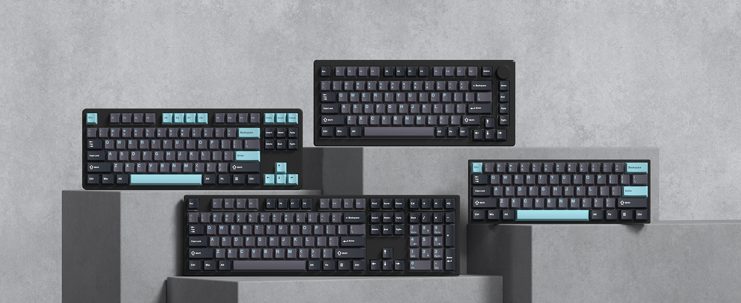 womier double shot pbt keycaps 138 keys dark blue keycap set cherry profile keyboard key caps