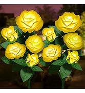 Solar Flower Lights Outdoor - Upgraded New Material Two Modes Realistic LED Solar Powered Waterpr...