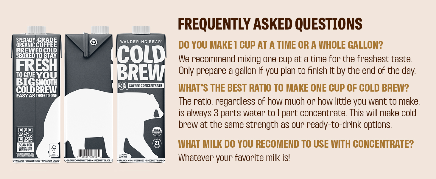 Wandering Bear Cold Brew 3 in 1 concentrate