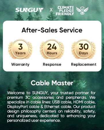 SUNGUY USB cable HDMI cable DisplayPort cable Ethernet cable