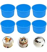 Staruby Silicone Mini Round Cake Molds, 4 Inch, Blue, Reusable, Non-Stick, Microwave, Oven, Freez...