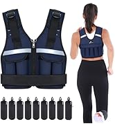 Sportneer Adjustable Weighted Vest Weights: 2-18 lbs/2-40 lbs Washable Weight Vest 16 In 1 Fast A...