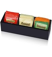 Krismax Tea Bag Organizer,Wooden Tea Box Holder, Tea Storage Containers with 3 Slots,Divided Stor...