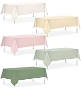 CMUSKO Birthday Party Plastic Tablecloths (Pink &amp; Green)