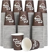 Clawsoff 300 Count 12 oz Paper Coffee Cups Disposable Hot Coffee Cups Brown | Brown Drinking Cups...
