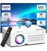 TMY Projector with WiFi and Bluetooth, 100" screen included, Native 1080P Outdoor Projector