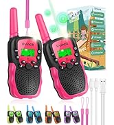 Walkie Talkies for Kids, Rechargeable Long Range Gift Toy for Ages 3 4 5-7 8-12 Year Old Girl Boy...