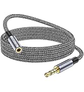 MOSWAG 6.6FT/2Meter 3.5mm Male to Female Extension Cable with Microphone Stereo Audio Adapter Nyl...
