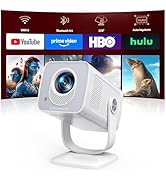 Mini-Projector with WiFi6 and Two-Way Bluetooth5.4, 1080P 4K Support, [Built-in Apps &amp; 2026 Andro...