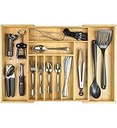 KitchenEdge Premium Silverware, Flatware and Utensil Organizer for Kitchen Drawers, Food-Safe Con...