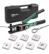 Growlush 12-Ton Hydraulic Wire Rope Swaging Tool, 7 Dies for 3/64"-1/4" Double Barrel Sleeves Pro...