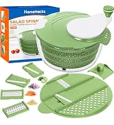 HomeHacks Salad Spinner Large Lettuce Spinner, Large Fruit Cleaner with Double Drainage Holes, 5 ...