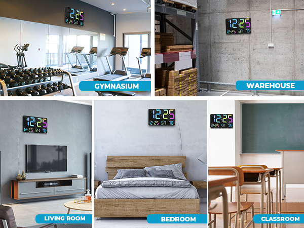 digital clock for classroom bedroom living room store gym
