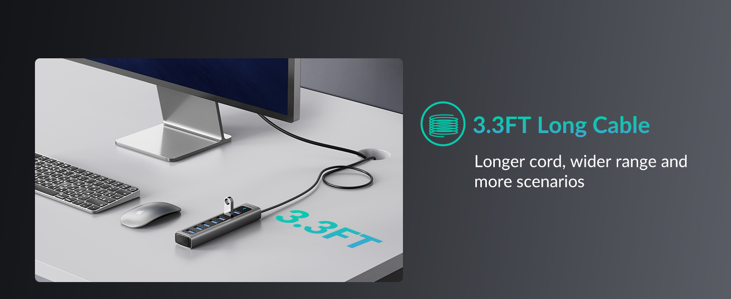 gigimundo gm7u 7 ports usb 3.0 hub with usb c power port for pc laptop mac-02-3