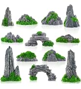 Warmtree 12 Pcs Diorama Rocks Fake Rock Miniature Stone Statue for Diorama Supplies, Micro Train ...