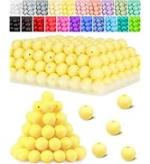 120PCS FIVEIZERO Silicone Beads, 15mm Round Silicone Beads Bulk for Keychain Making, Bracelet Nec...