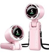 Morelax Personal Handheld Fan,High-Speed Turbo Fans,5-Speed with LED Display,Powerful Motor,4000m...