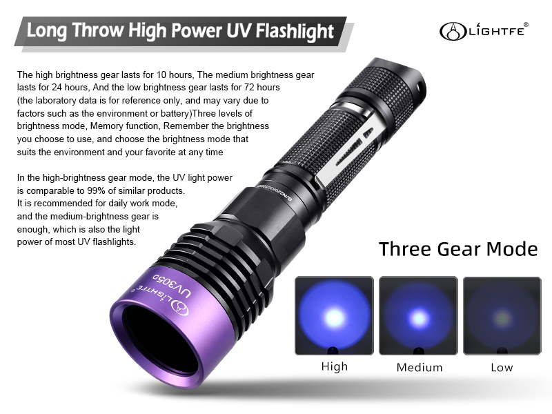 Black light flashlight 365nm