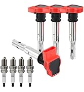 4pcs UF529 Ignition Coil &amp; Spark Plug for Audi A3 A4 A5 TT VW Golf Jetta GTI Volkswagen CC Tiguan...