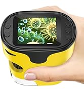 1000X Handheld Microscope for Kids 4K 2.0" Screen Rechargeable Mini Pocket Digital Microscopes w/...