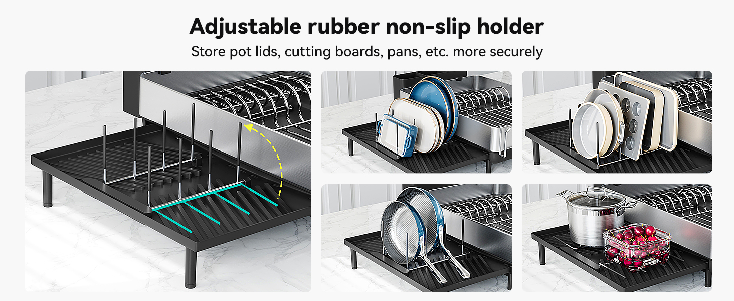 Expandable Dish Drying Rack_Large Dish Racks for Kitchen Counter_Stainless Steel Dish Drainers