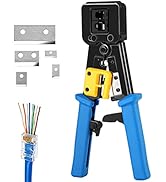 Solsop RJ45 Crimp Tool Pass Through Cat5 Cat5e Cat6 Crimping Tool for RJ45/RJ12 Regular and End-P...