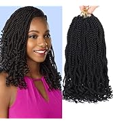 Kachanaa 14 Inch Wavy Senegalese Twist Crochet Hair 8 Pack Synthetic Short Pre Looped Kids Croche...