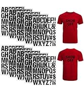 10 Sheets 440 Pieces Iron on Letters for Clothing, 2 Inch Heat Transfer Letters, Black Iron on Vi...