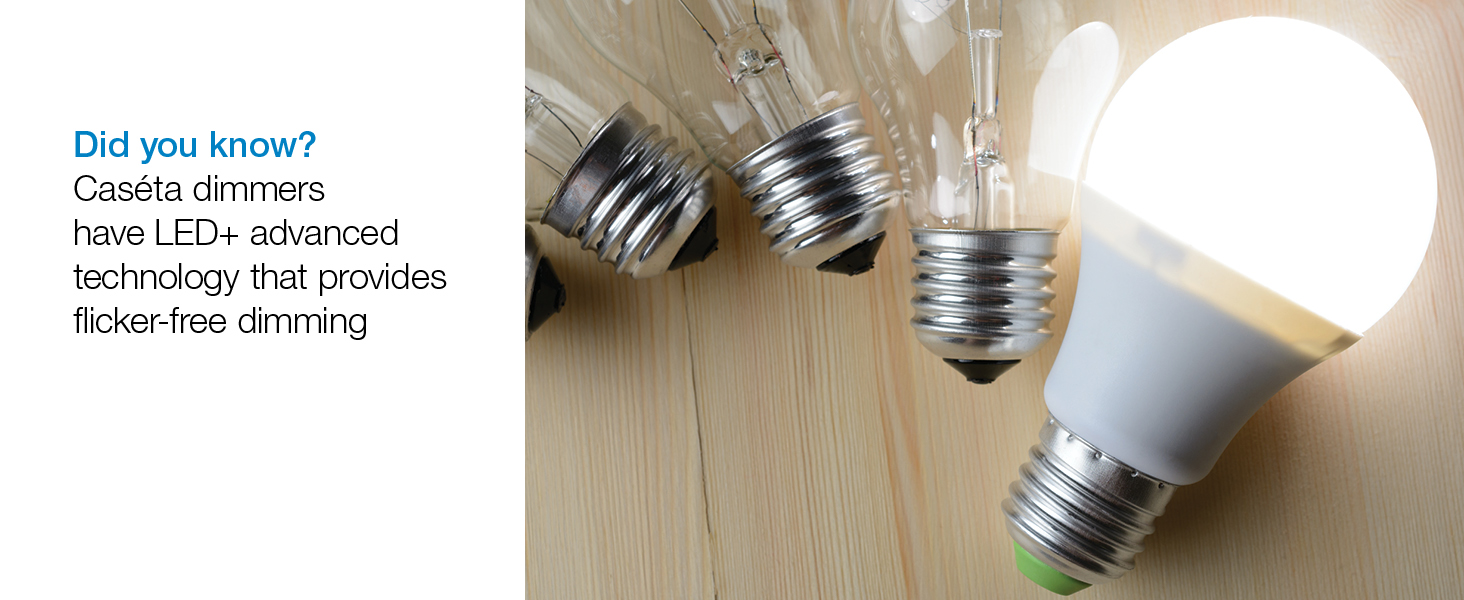 LED dimmer, flicker-free, smooth dimming, LED light bulbs, led light switch