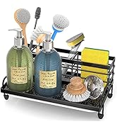 Cisily Kitchen Sink Caddy Organizer, Rustproof Non-Slip Soap Dish Dispenser Brush, Sponge Holder ...