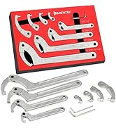 limontek Adjustable Spanner Wrench Set, 8pcs Coilover Shock Spanner Hook Nut Wrench for Pipes Hea...