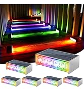 T-SUN Solar Step Lights for Outside 6 Pack Color Changing Solar Step Lights Outdoor Waterproof St...