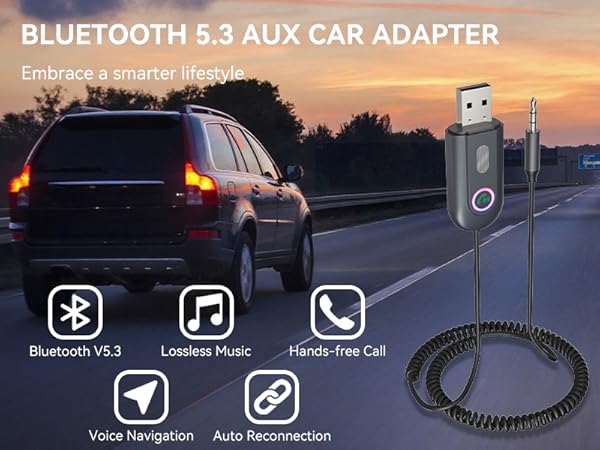 BLUETOOTH 5.3 AUX CAR ADAPTER