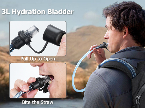 hiking backpack with 3l hydration bladder