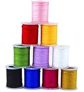 Framendino, 10 Rolls 0.8mm Nylon Cord Chinese Beading String Knotting Cord for Jewelry Making Bea...