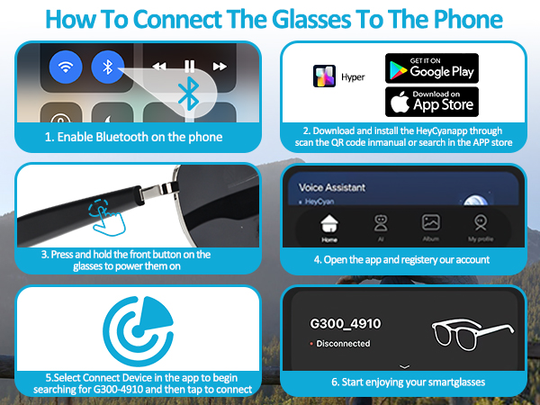 AI Smart Glasses, Bluetooth 5.4 with Open-Ear Speakers &amp; Voice Assistant, UV Protection Lenses