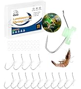 UCEC Luminous Live Shrimp Hooks High Carbon Steel Fishing Hooks Saltwater Corrosion Resistant Bar...