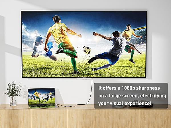 It offers a 1080p sharpness on a large screen, electrifying your visual experience