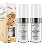 2PCS TLM Flawless Colour Changing Warm Skin Tone Foundation,Naturally Blends Moisturizing foundat...