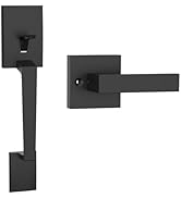 HOSOM Matte Black Front Door Handle No Lock Exterior Door Handle Set with Reversible Lever, Entry...