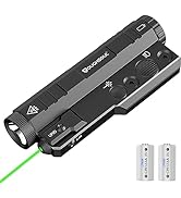 TOUGHSOUL Mlok Flashlight Laser Sight Combo, 1450 Lumen Max Light with Green Laser, Momentary Str...