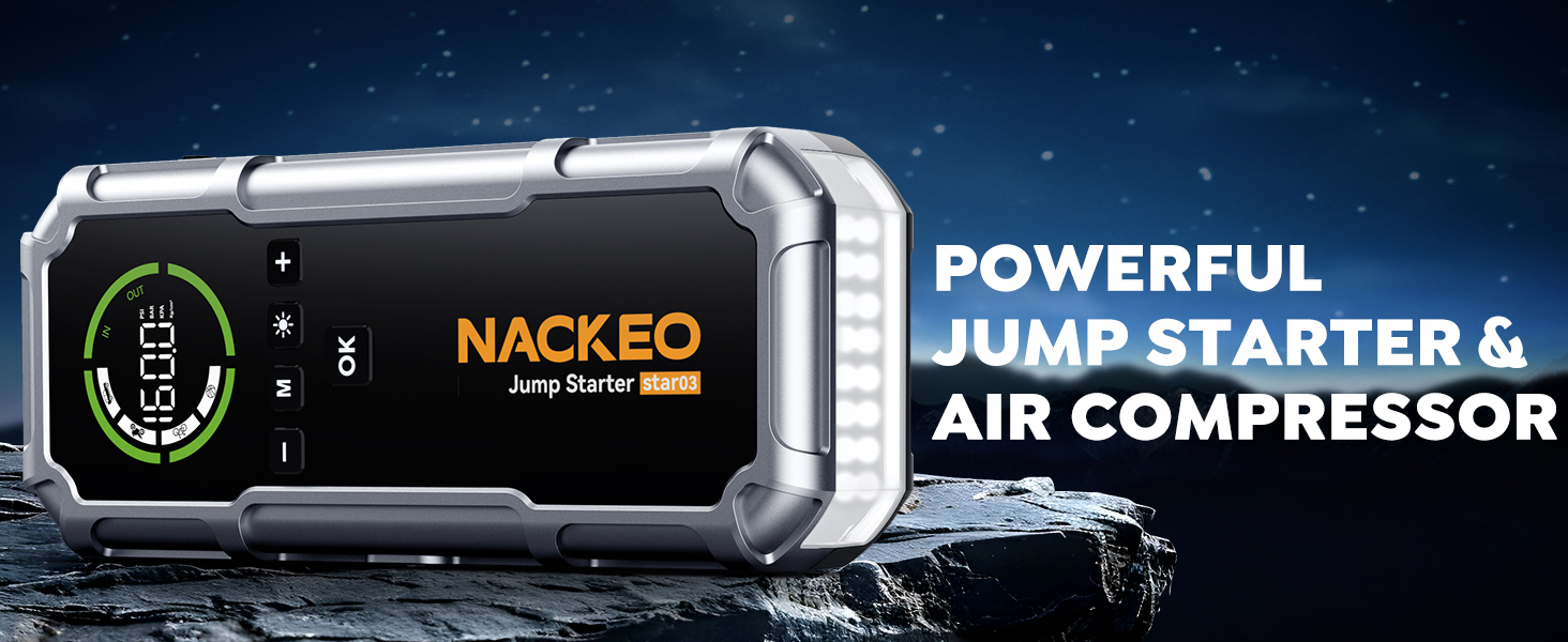 Car Jump Starter with Air Compressor