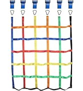 Gentle Booms Sports Climbing Cargo Net for Kids, 3.8X4.4ft Climbing Net with 7.1 X 7.1 inches Sma...