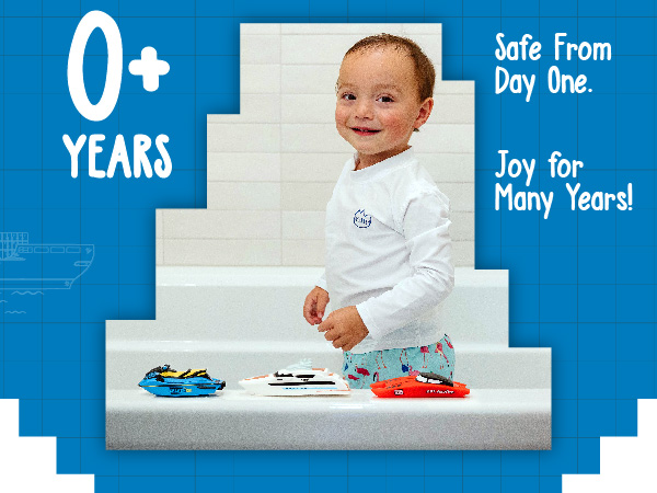 SplashEZ Boat Bath Toys 3-Pack, Mold Free No Hole Bath Toys for Kids &amp;amp; Toddlers
