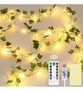 DomeStar Vines with Lights, 40Ft 120 LED Fake Vines String Lights for Hallways Fences Railings Be...