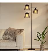 KableRika Floor Lamp,Tree Standing Floor Lamps with 3 Rotatable Lampshades,Industrial Tall Corner...