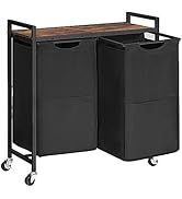 HOOBRO Laundry Hamper, Laundry Sorter 2 Section, 2 × 13 Gal (49.5L), Laundry Basket with Wheels, ...
