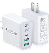 USB C Wall Charger Multiport, Costyle 2 Pack 50W Dual USB and Multi USB C Charging Block Brick QC...