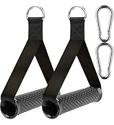 Ultra Heavy Duty Exercise Handles, Cable Handles Gym Equipment Attachment, Double D-Ring Grips, E...