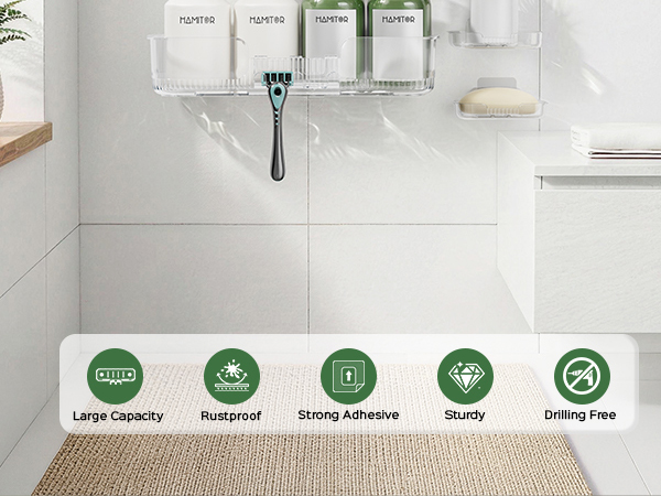No-Drill Bathroom Organizers
